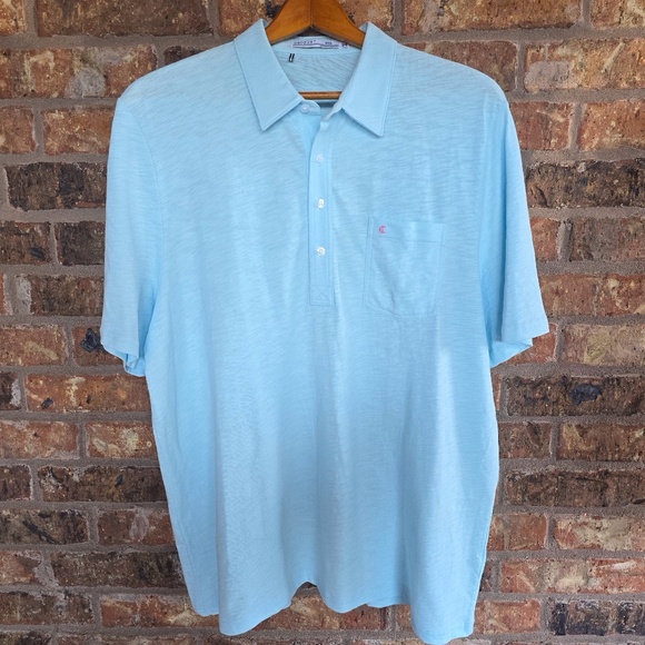 CRIQUET- Mens XXL Light Blue Short Sleeve Upland Cotton Polo Shirt - Picture 1 of 6